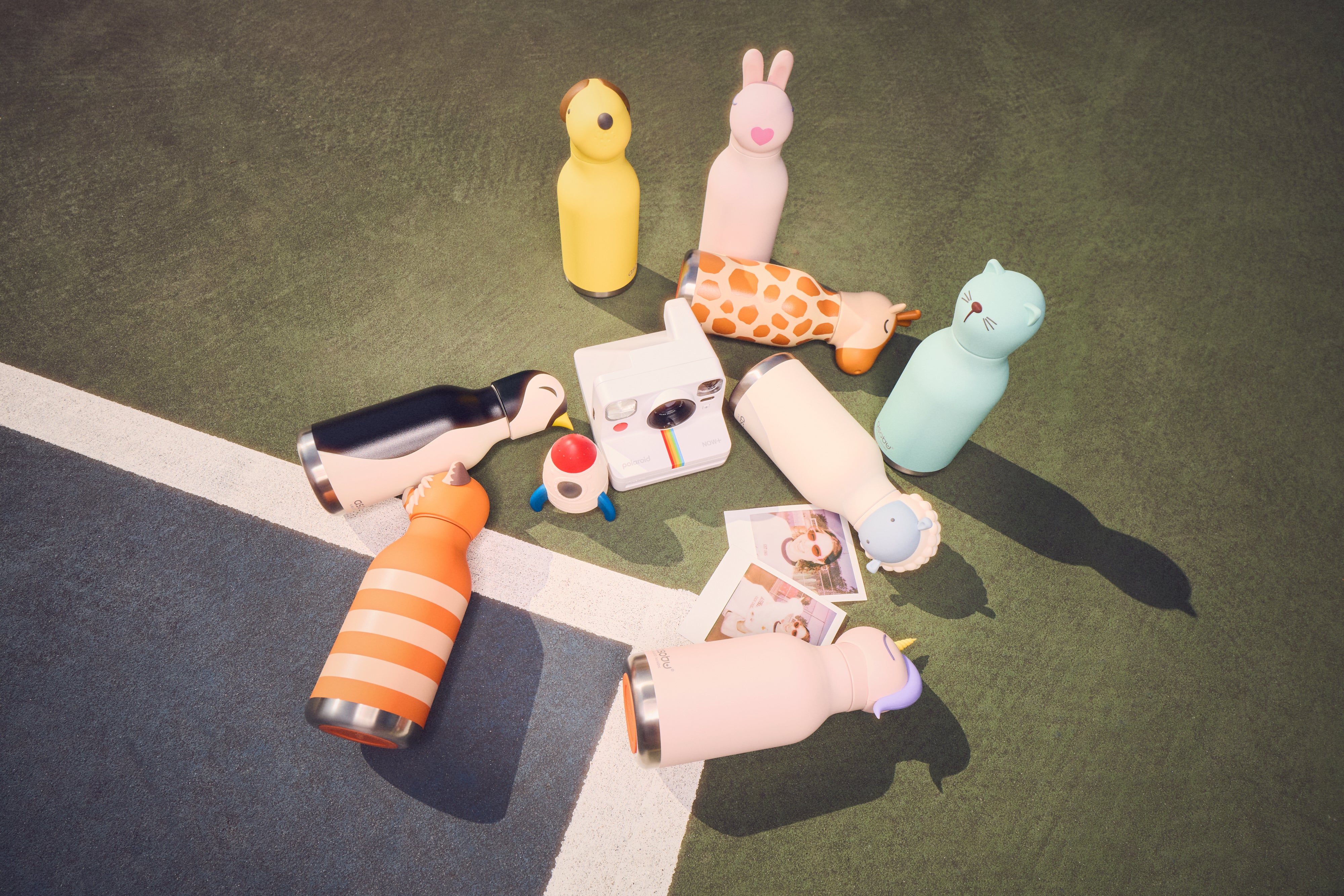 Butelka termiczna ze słomką Bestie Asobu – Pingwin 460 ml