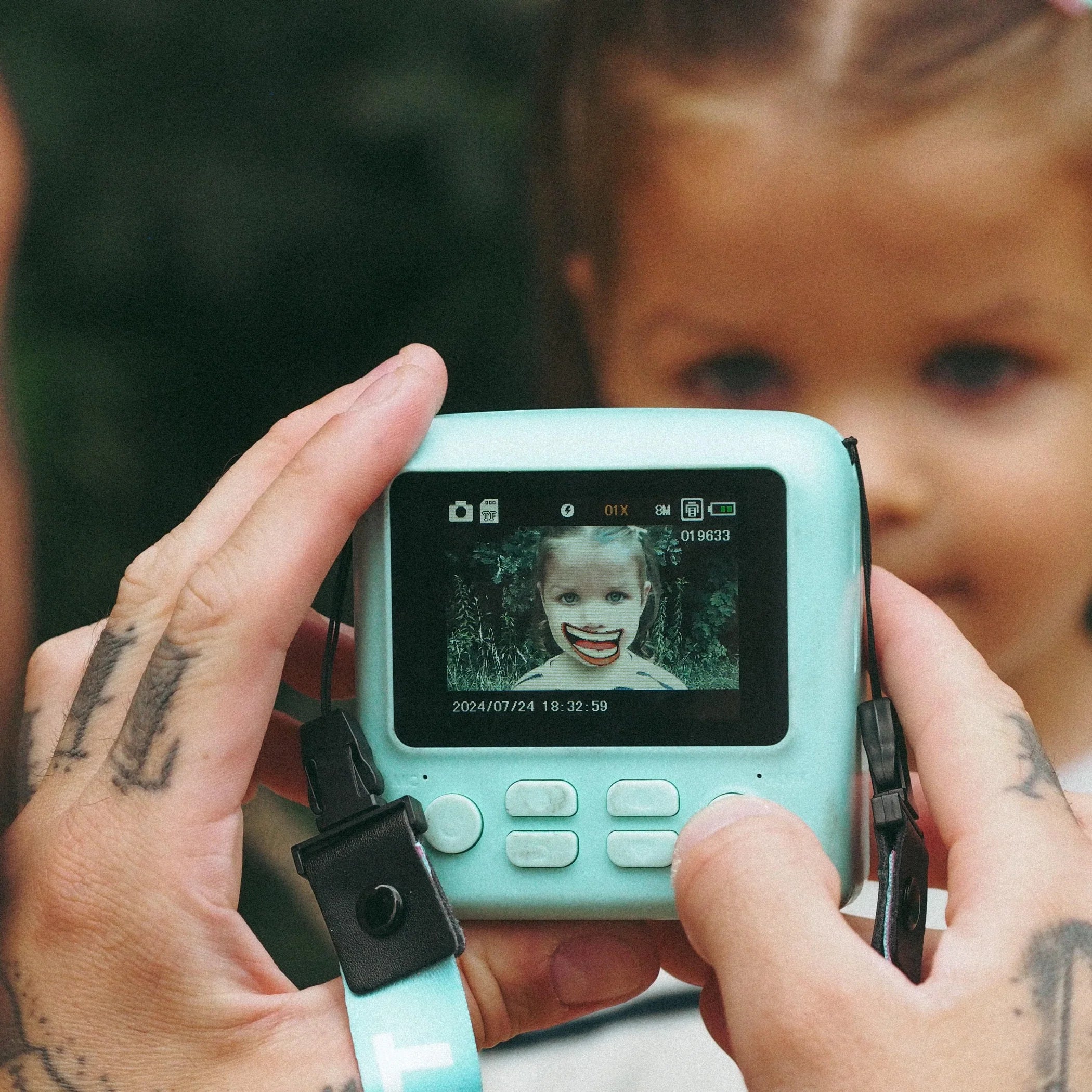 Aparat cyfrowy PixiPrint MOB z funkcją drukowania – turkusowy