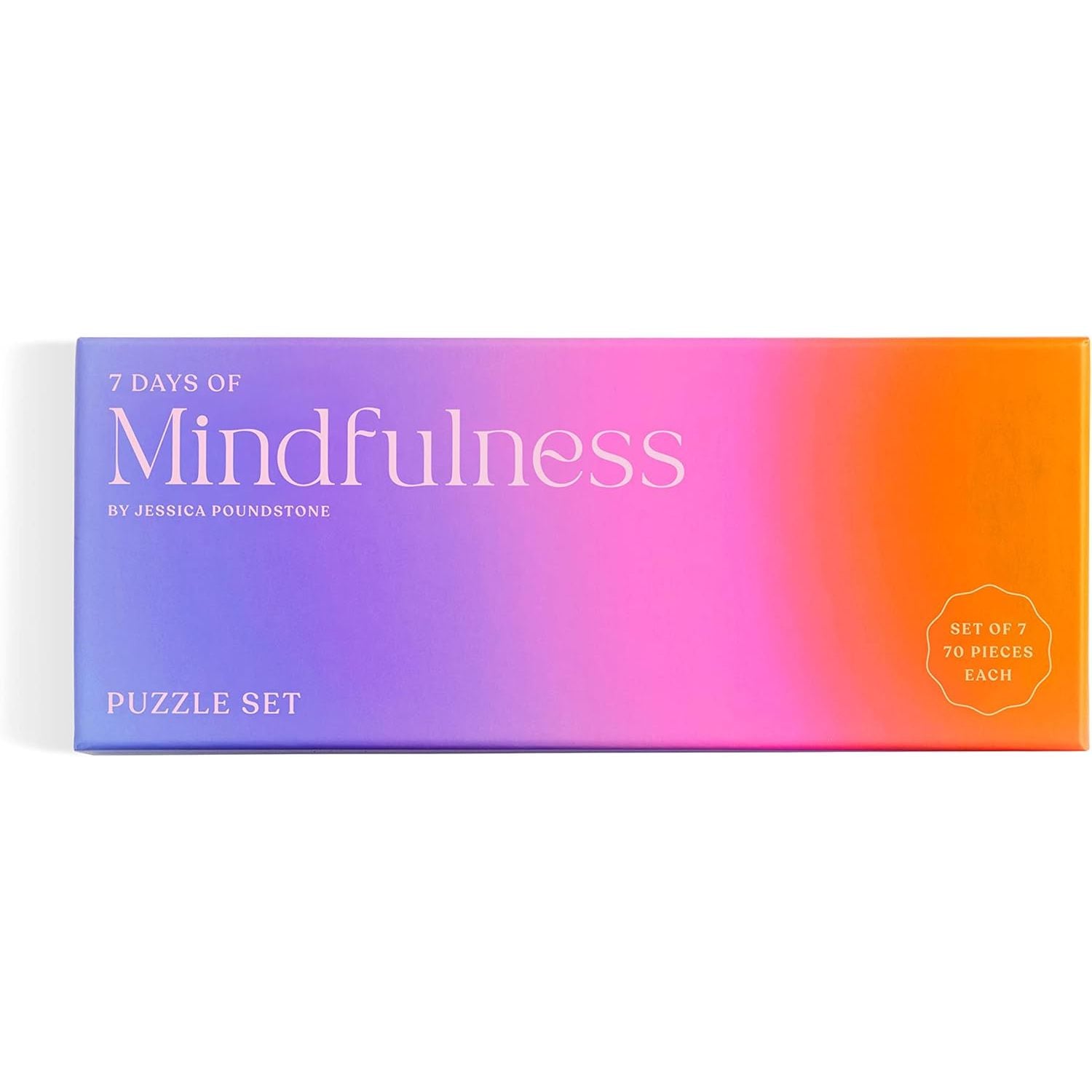 Puzzle mindfulness 500 elementów zestaw 7 układanek po 70 części w kolorowym opakowaniu Galison