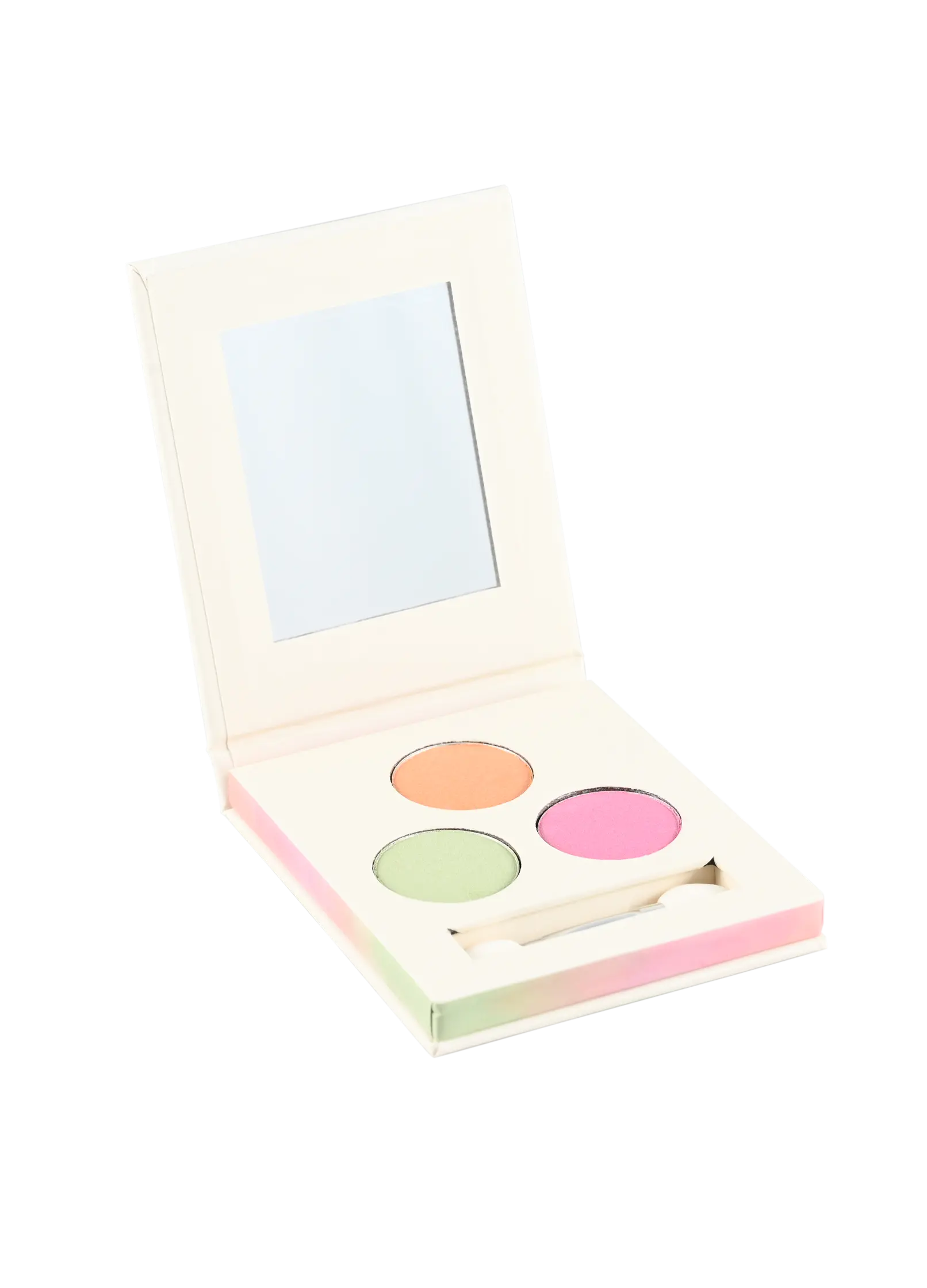 Paleta cieni do powiek dla dzieci Yamann z trzema kolorami i lusterkiem w etui