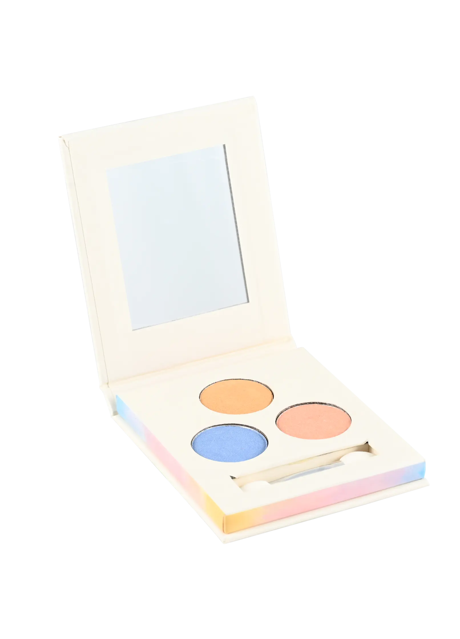Paleta cieni do powiek dla dzieci Yamann z trzema pastelowymi kolorami i lusterkiem