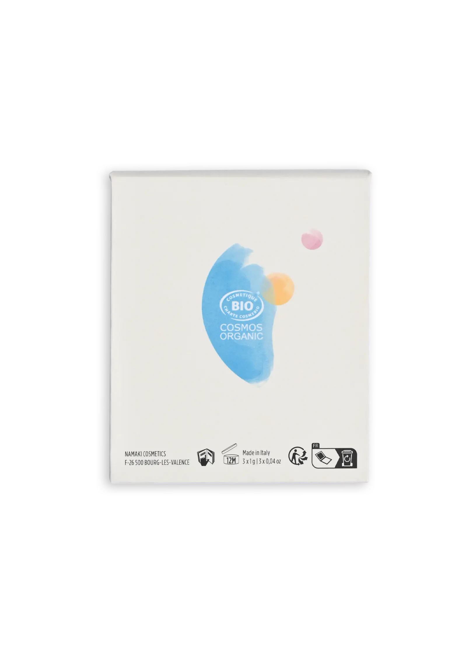Opakowanie palety cieni do powiek dla dzieci Yamann z certyfikatem ekologicznym BIO Cosmos Organic