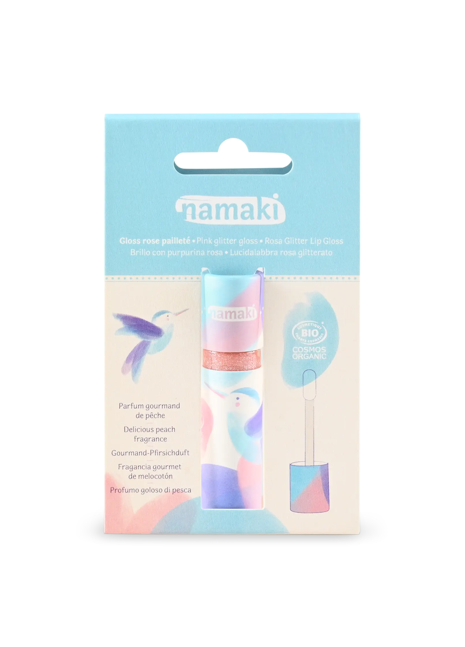 Błyszczyk dla dzieci Namaki – brokatowy róż