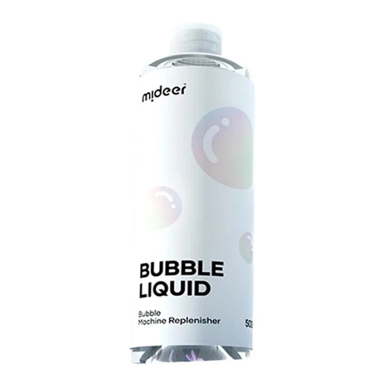 Butelka z płynem do baniek mydlanych 500ml marki Yamann o białej etykiecie z grafiką baniek