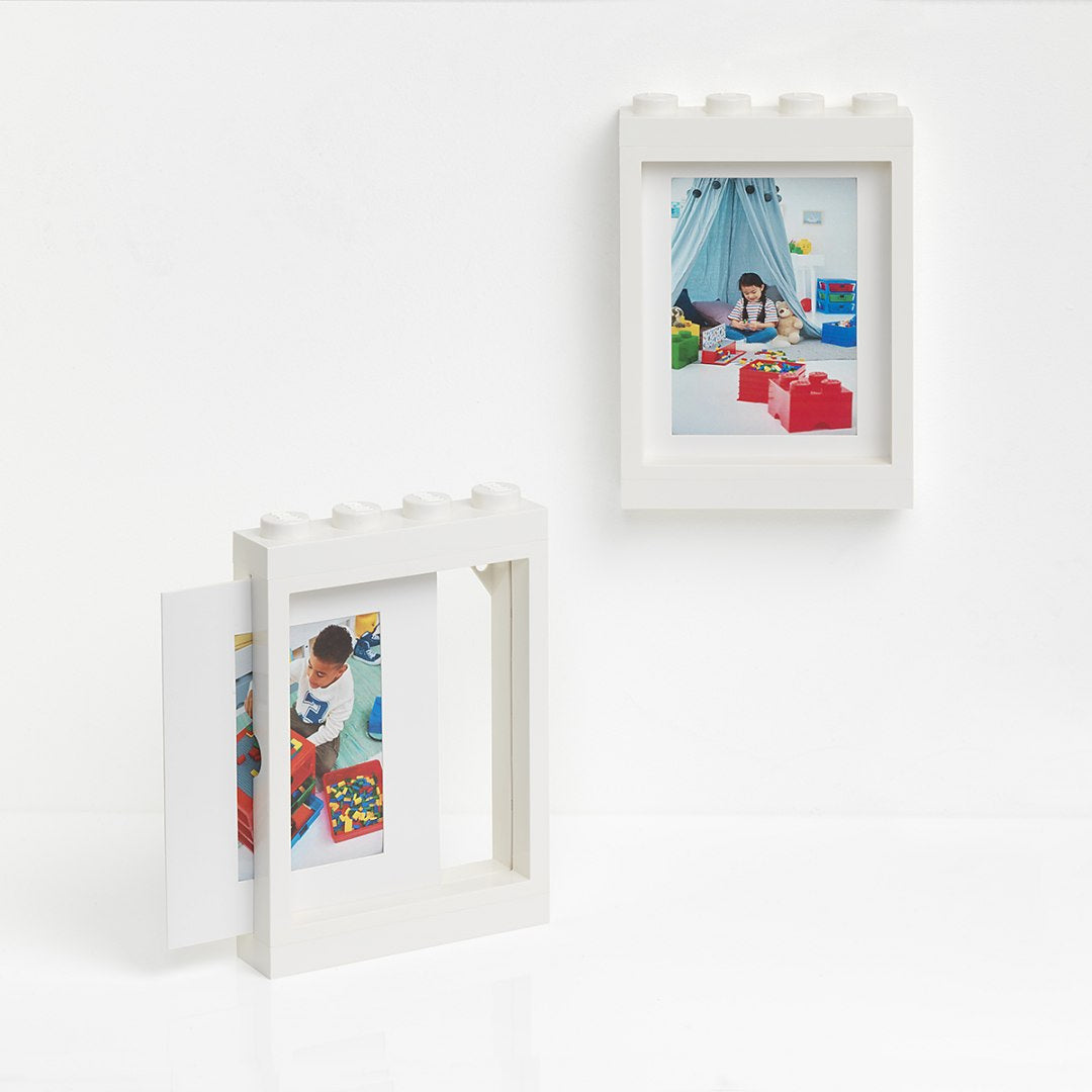 Biała ramka LEGO na zdjęcia biała w kształcie klocka do zawieszenia lub postawienia