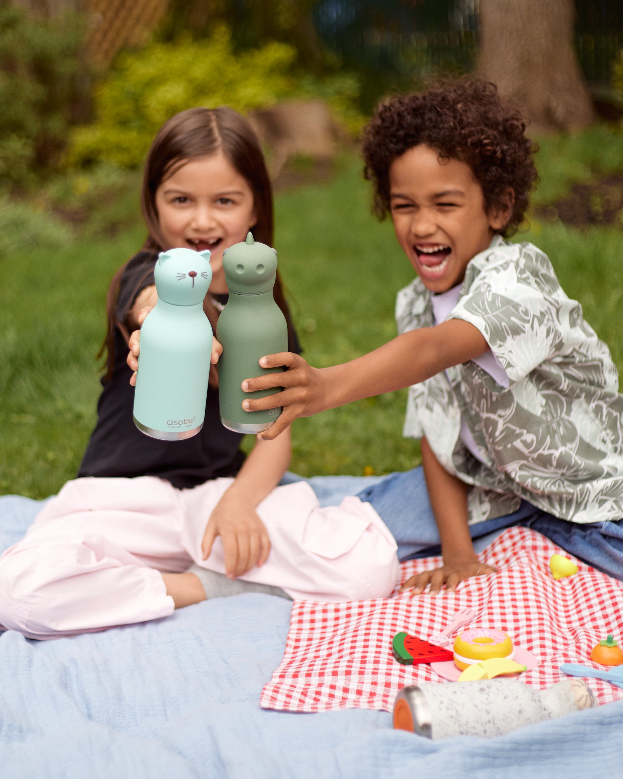 Butelka termiczna ze słomką Bestie Asobu – Kot 460 ml