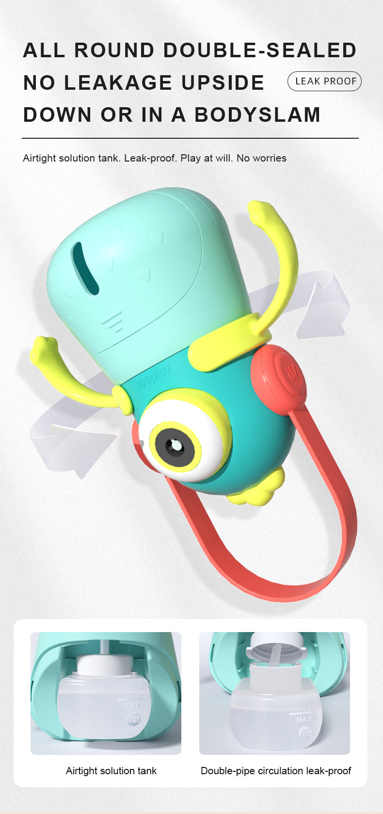 Grający automat do baniek mideer – Potwór bańkotwórca (z płynem)