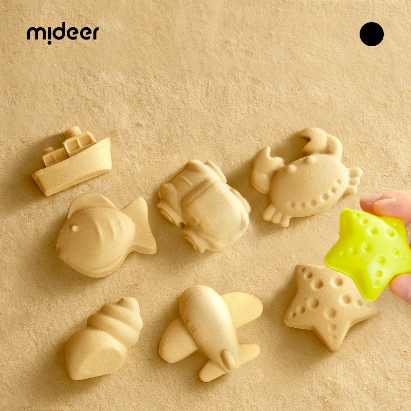 Mały piasek magiczny z piaskownicą i akcesoriami mideer – plaża