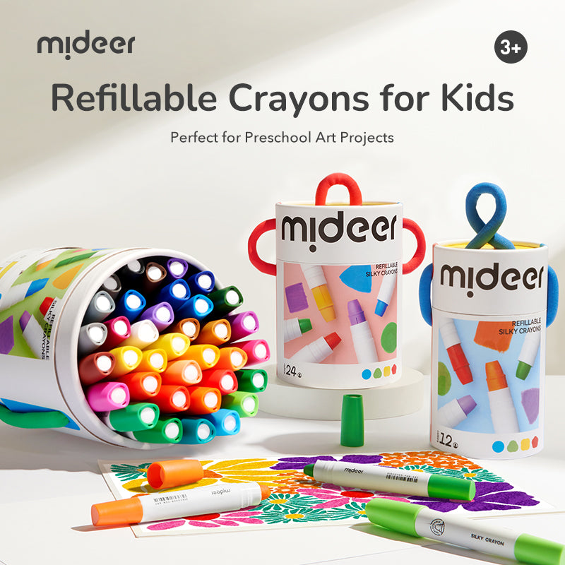 Wiaderko kredek silky crayons mideer – 24 kolory