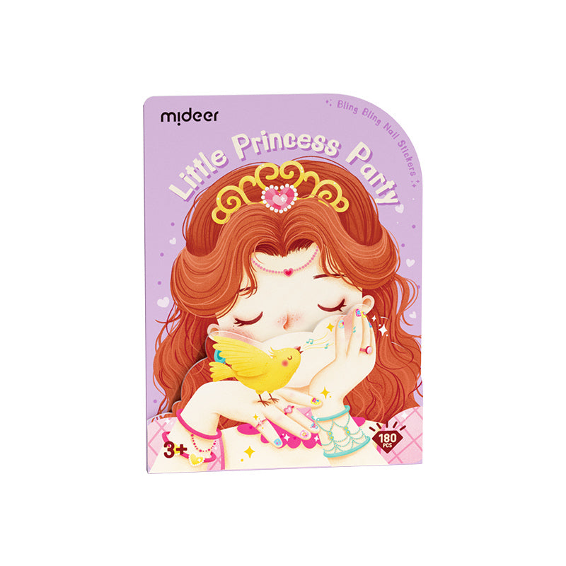 Naklejki na paznokcie dla dzieci Little Princess Party z motywem księżniczki i ptaszka