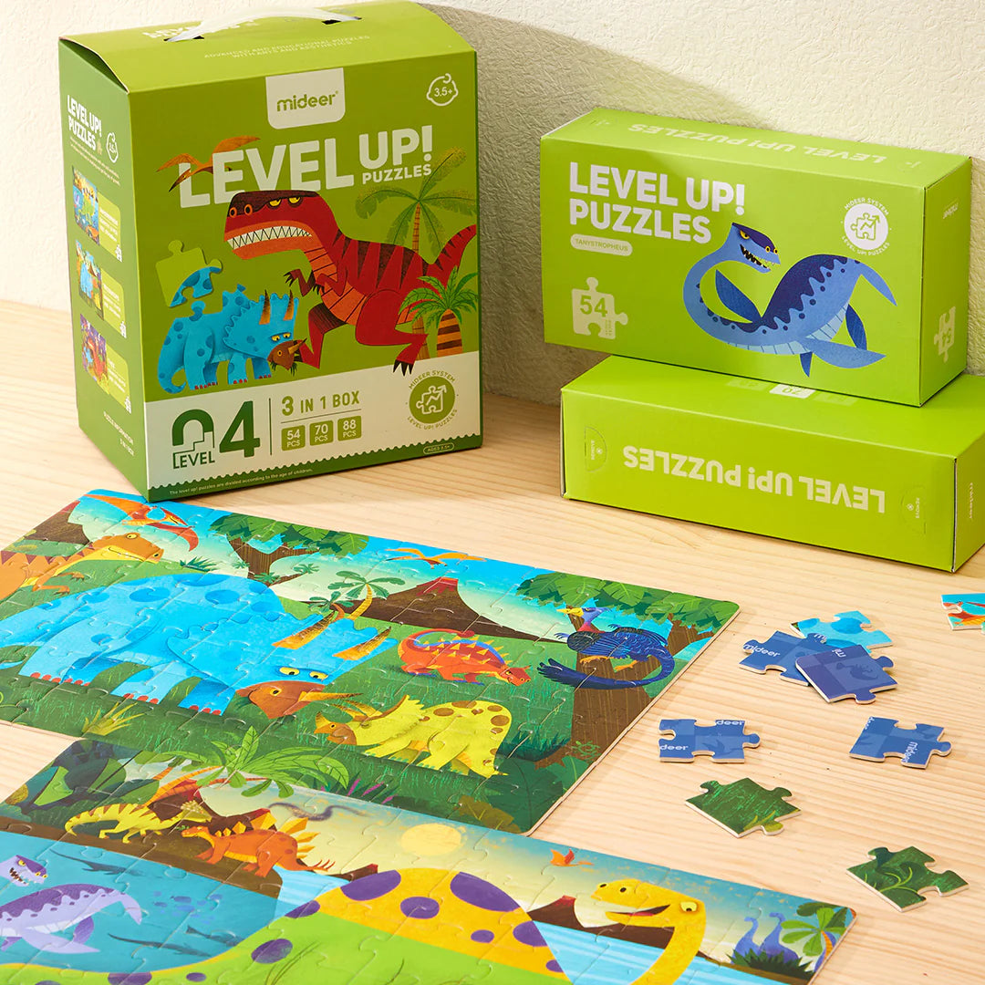 Zaawansowane puzzle dinozaury dla dzieci z kolorowymi obrazkami prehistorycznych zwierząt