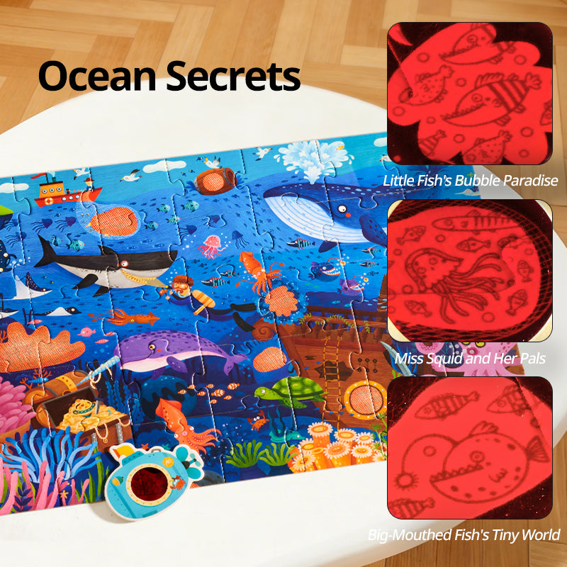 Secret puzzles with glasses 3D mideer – Ocean (35 el.) [nowe opakowanie]