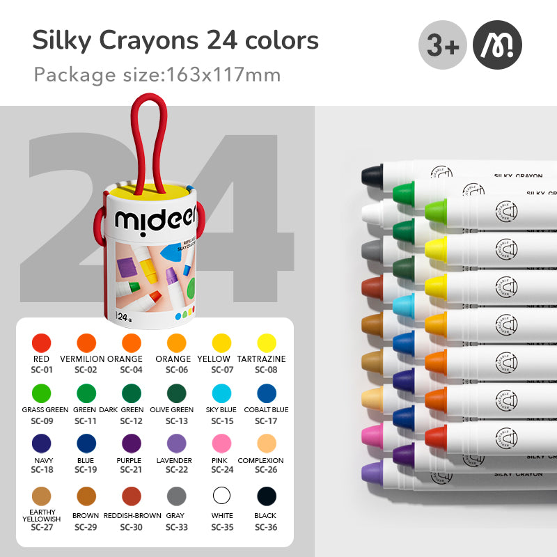 Wiaderko kredek silky crayons mideer – 24 kolory