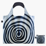 Torba LOQI Louise Bourgeois z czarnymi koncentrycznymi kołami na białym tle od marki Yamann