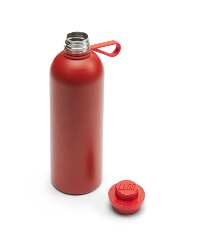 Stalowa butelka LEGO – czerwona