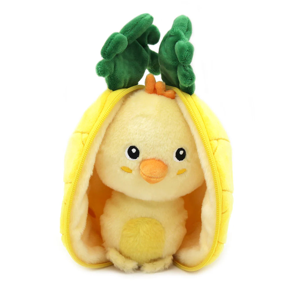 Pluszak kurczaczek ananas miękka zabawka w kształcie kurczaka w skórce ananasa