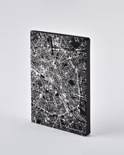 Notatnik Nightflight Paris Silver z mapą Paryża w czarno-białym kolorze od BV JACOB COMPANY