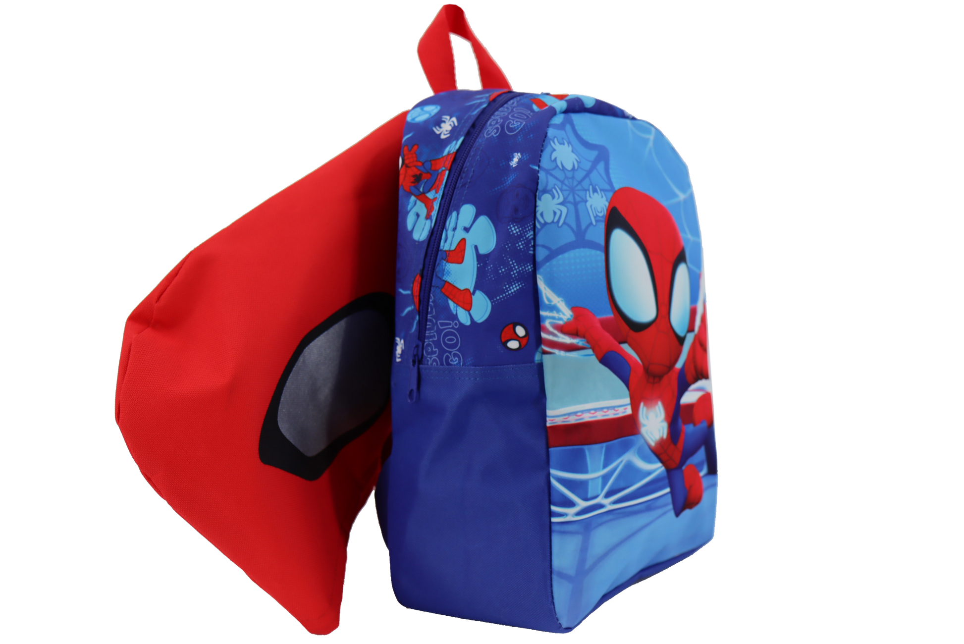 Bunter Spidey Rucksack für Kinder mit Spider-Man-Charakterdruck und rotem Griff