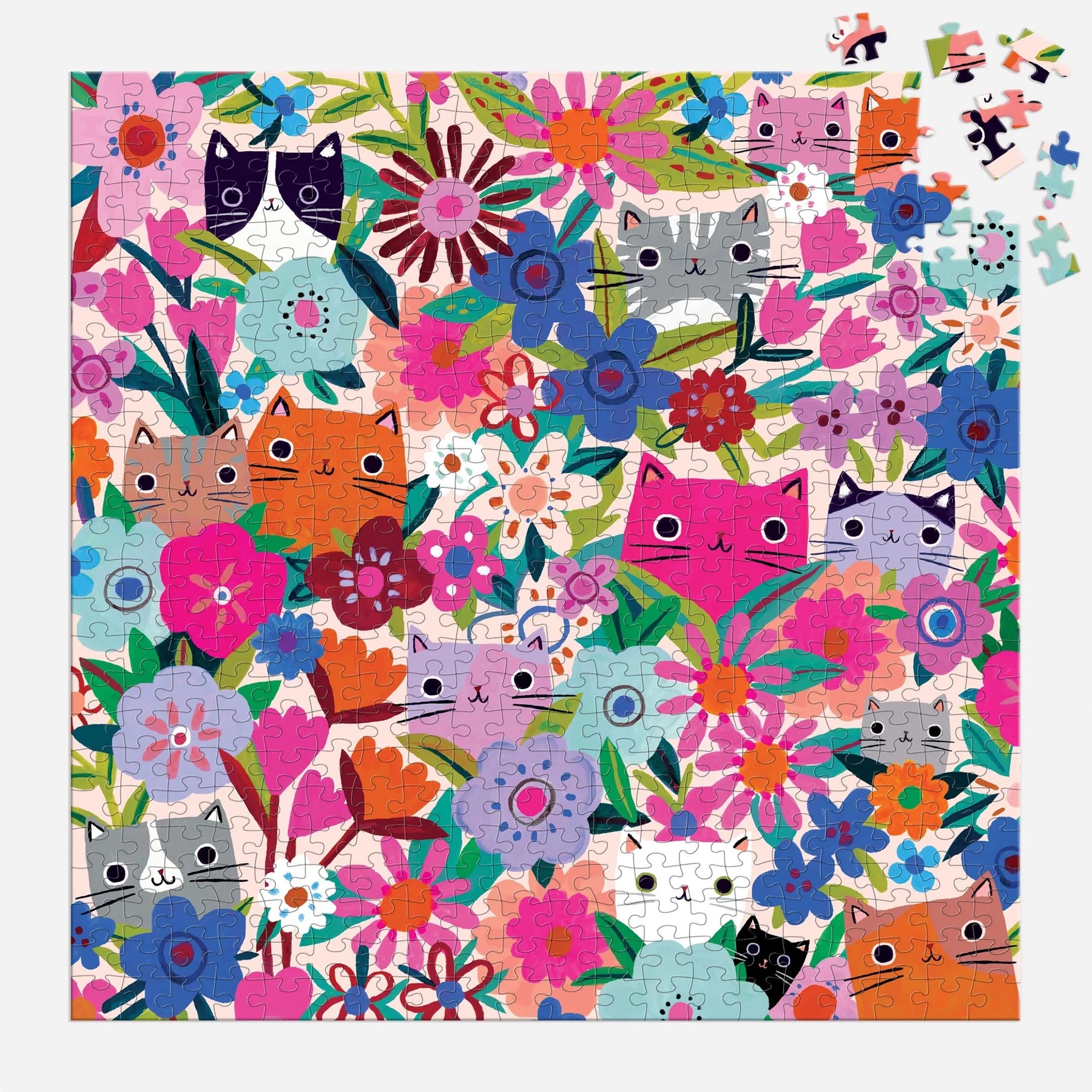Puzzle Mudpuppy – Blooming Cats (500 el.)