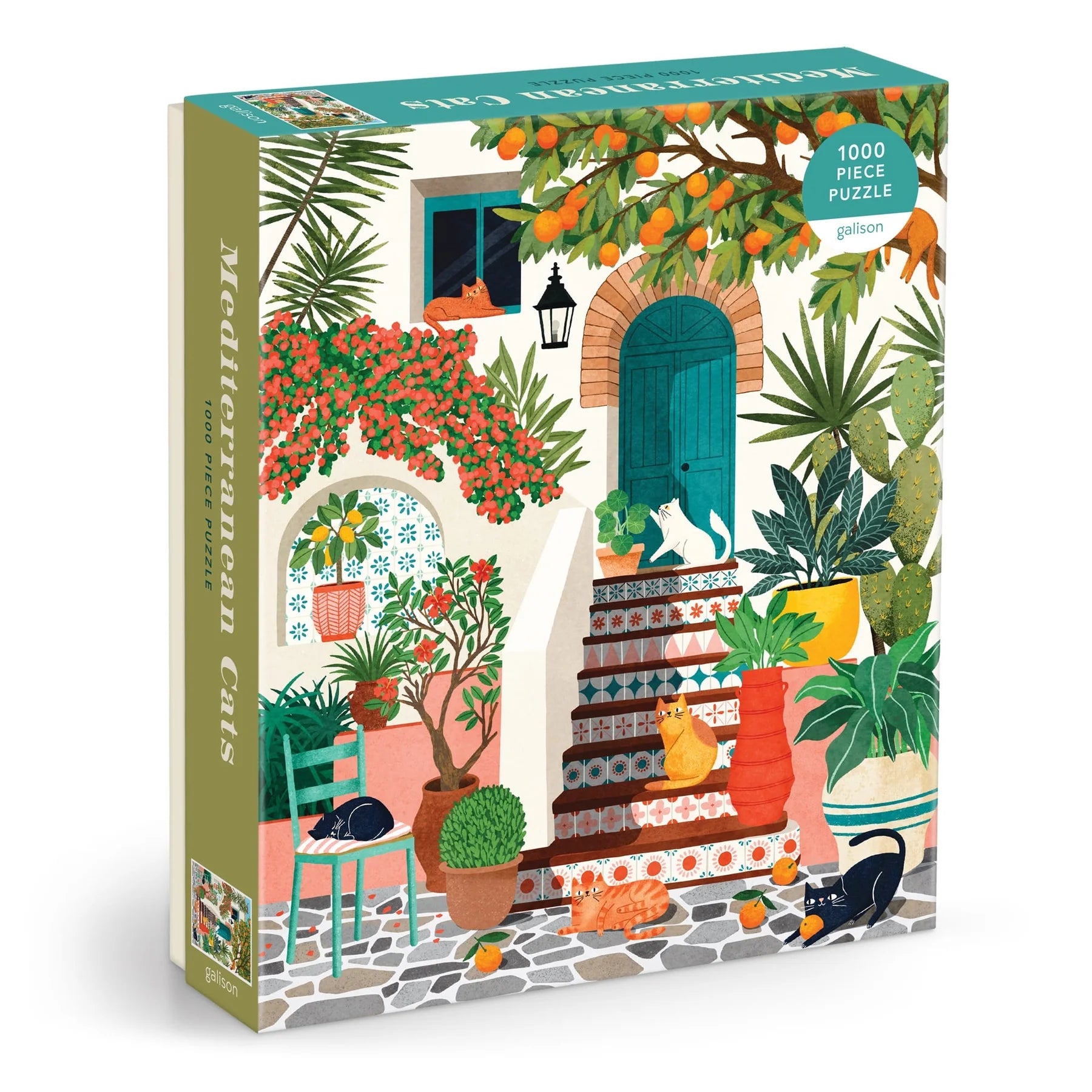 Puzzle Galison – Mediterranean Cats (1000 piezas)