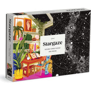 Puzzle 500 elementów Galison Stargaze dwustronne z motywem astrologii i pokoju z roślinami