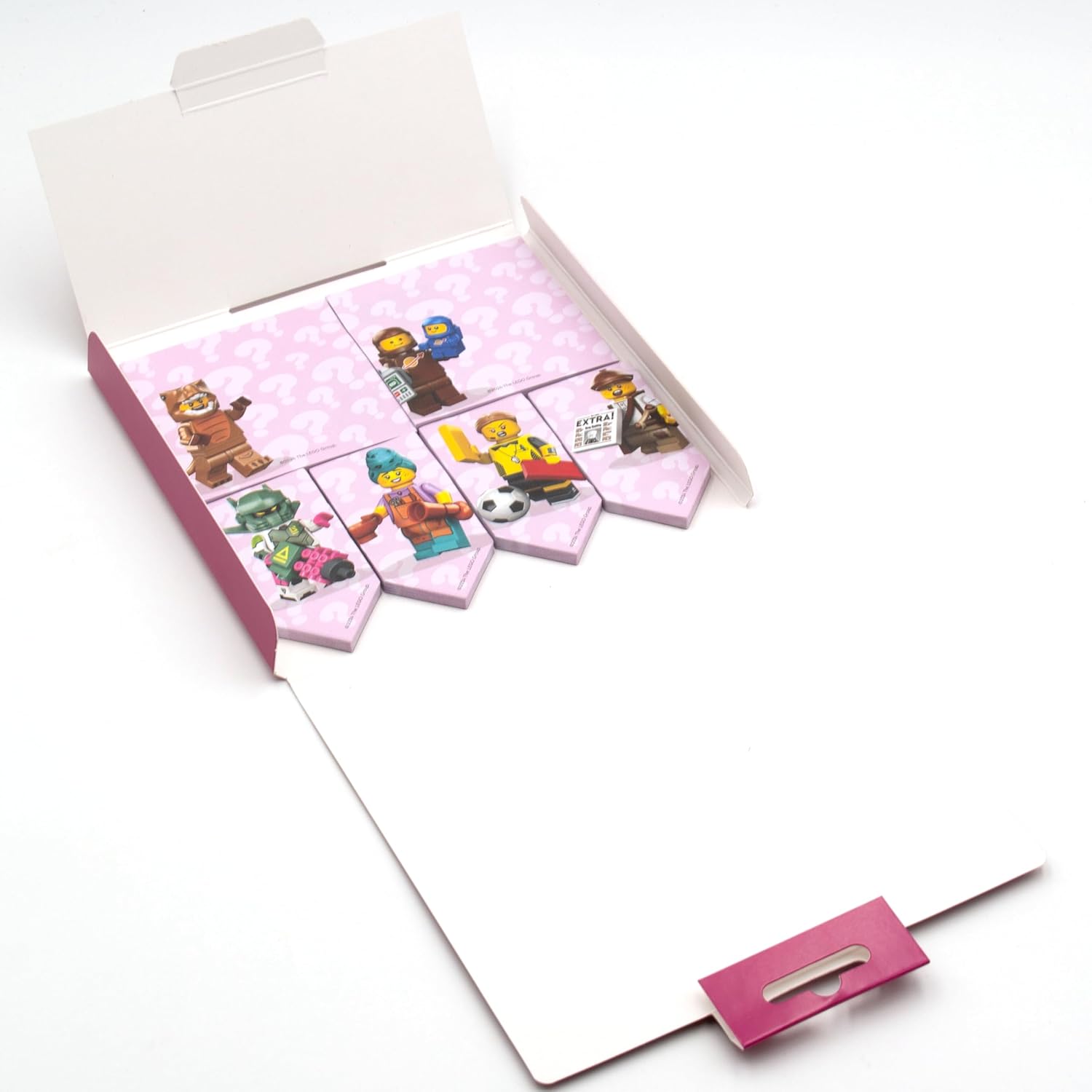 Zestaw samoprzylepnych karteczek LEGO Minifigures z kolorowymi postaciami LEGO w opakowaniu