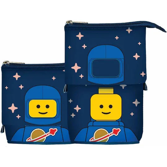 Niebieski piórnik LEGO astronauta niebieski z motywem kosmonauty i gwiazd dla dzieci
