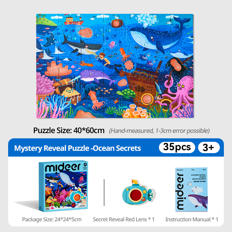 Secret puzzles with glasses 3D mideer – Ocean (35 el.) [nowe opakowanie]
