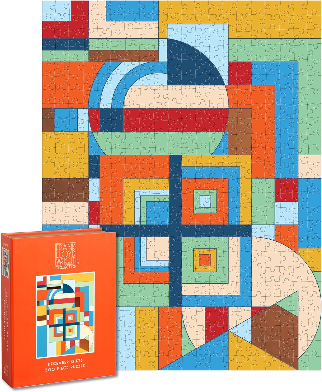 puzzle 500 elementów dla dorosłych z abstrakcyjnym geometrycznym wzorem w jasnych kolorach marki Galison