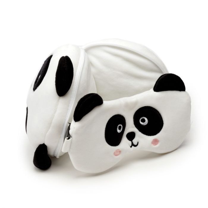 Pluszowa poduszka podróżna panda w kształcie maski do spania z miękkiego materiału