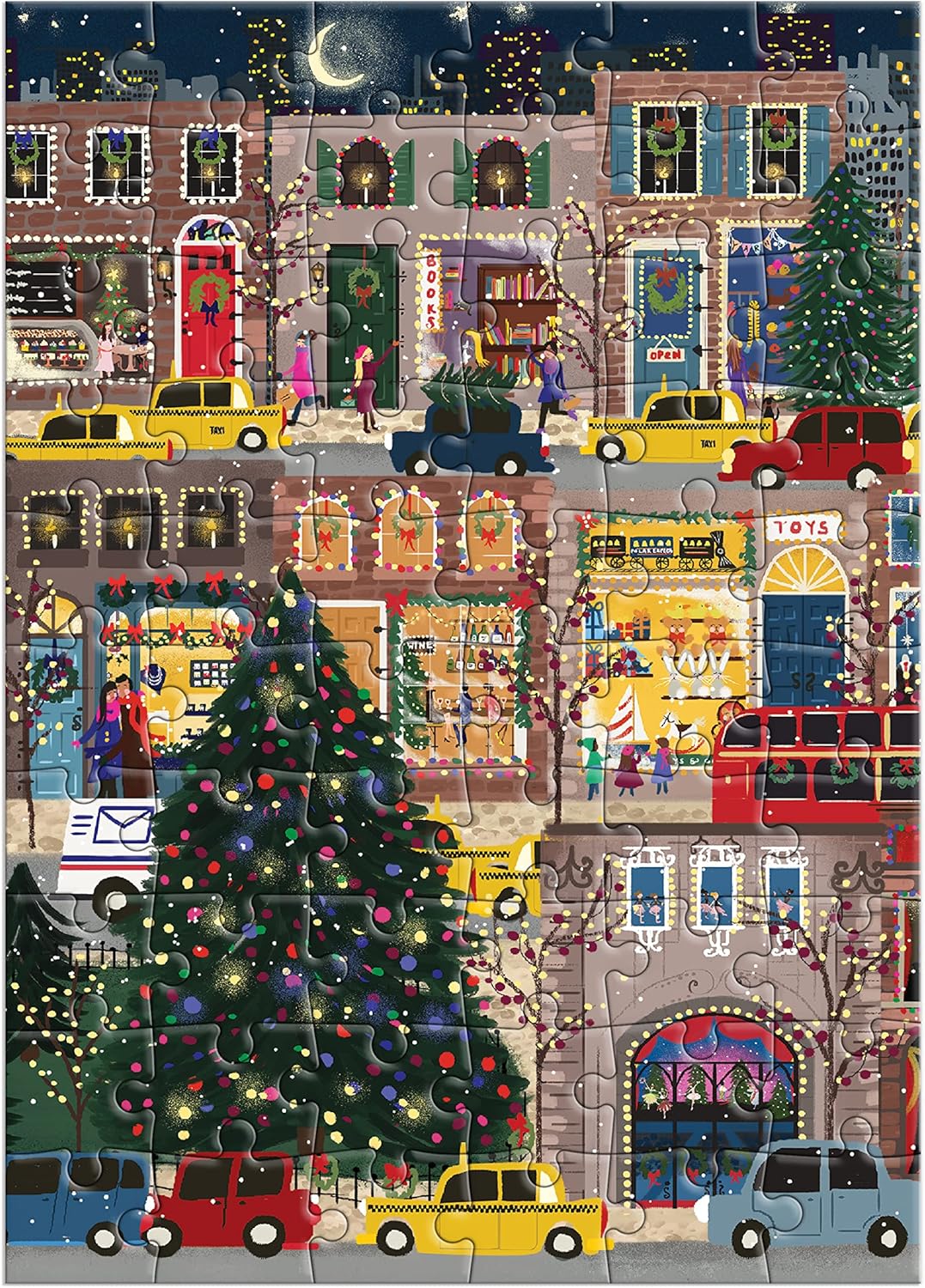 Puzzle i kartka świąteczna Galison – Joy Laforme Winter Lights (500 el.)