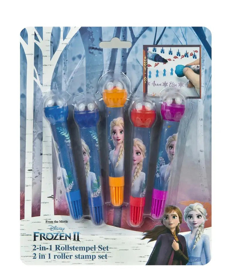 Set mit Filzstiften Die Eiskönigin mit fünf bunten Filzstiftstempeln Frozen II