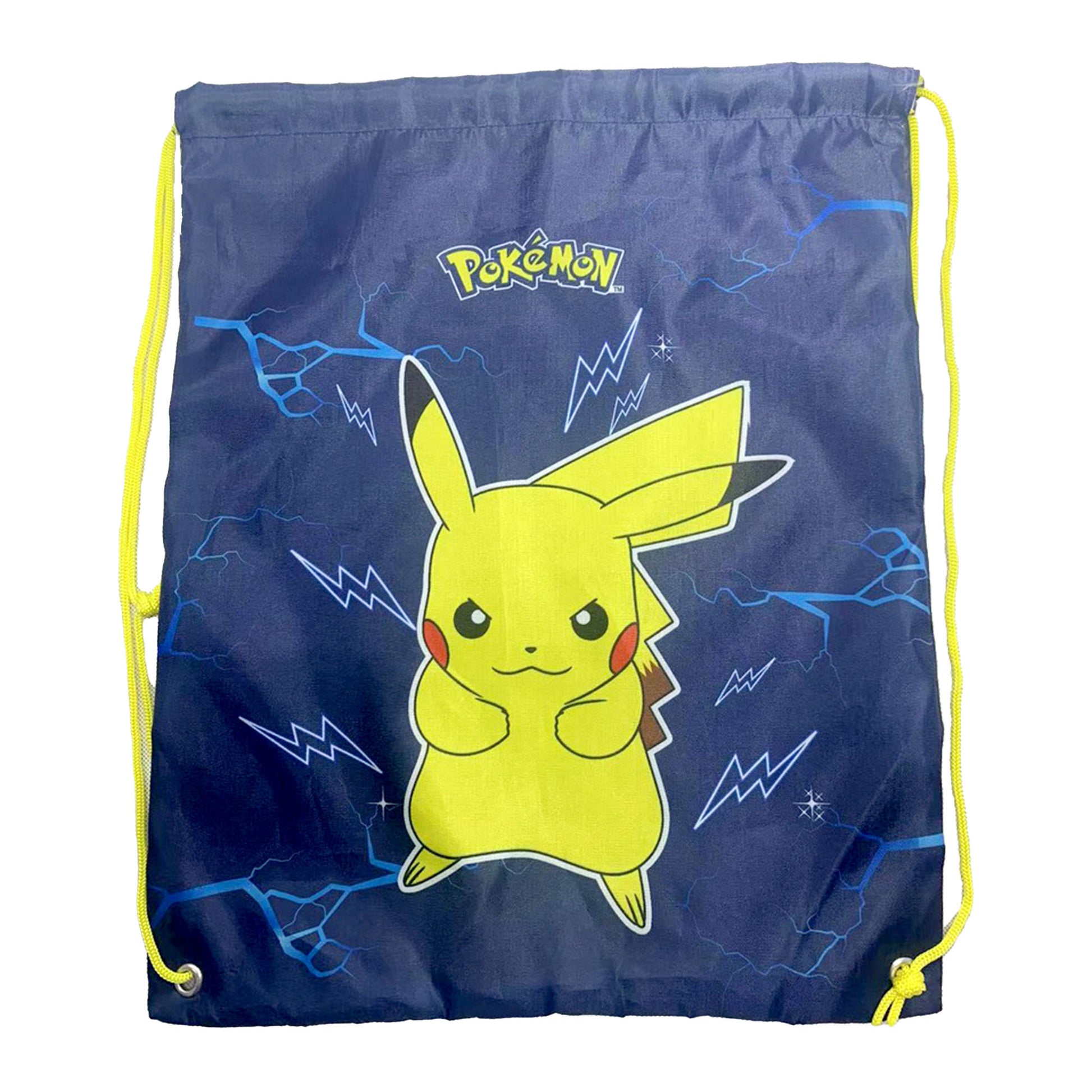 Pokémon Beutel mit Kordelzug und Pikachu-Motiv in Gelb-Blau von BV JACOB COMPANY