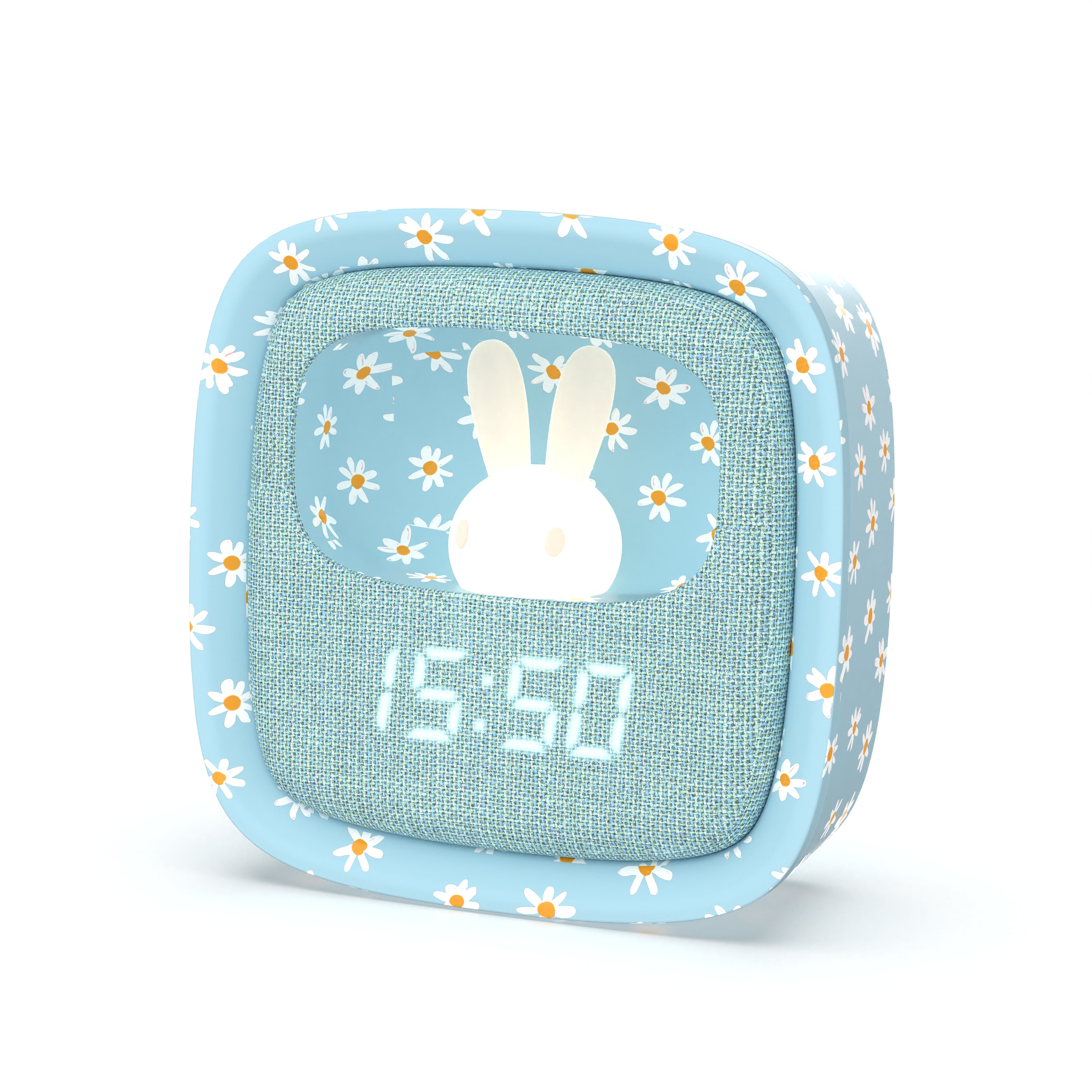 Budzik z lampką Billy MOB – niebieski kwiat