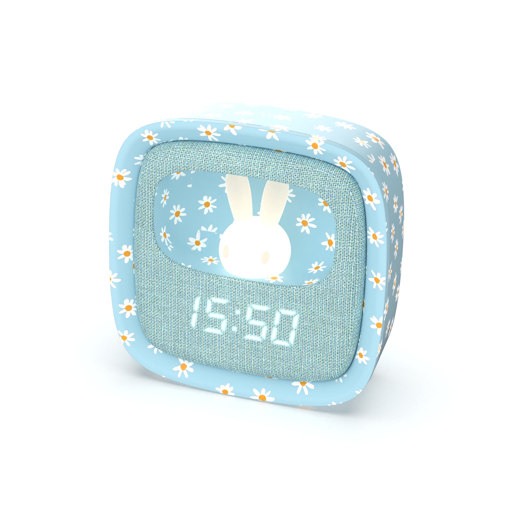 Budzik z lampką Billy MOB – niebieski kwiat