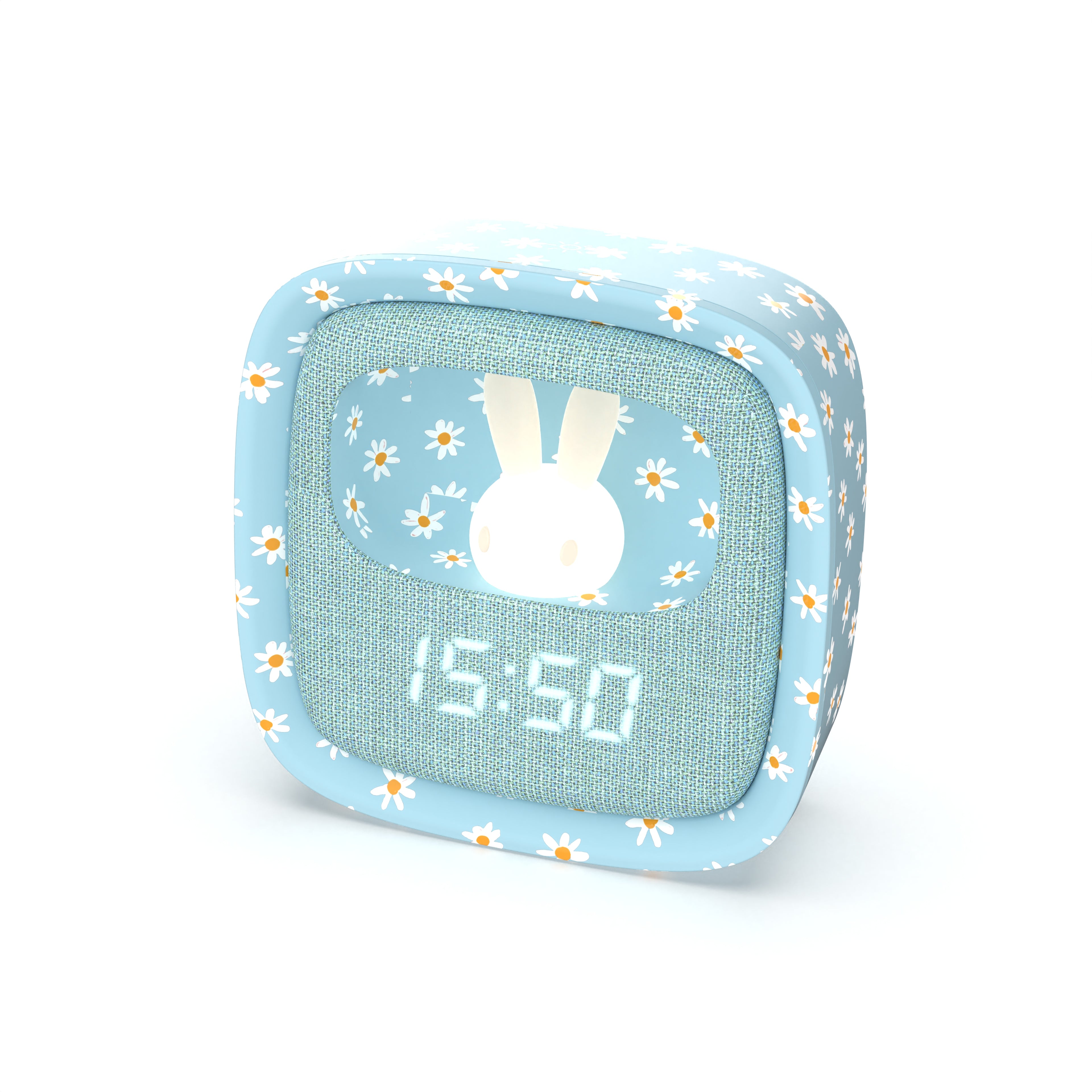 Budzik z lampką Billy MOB – niebieski kwiat