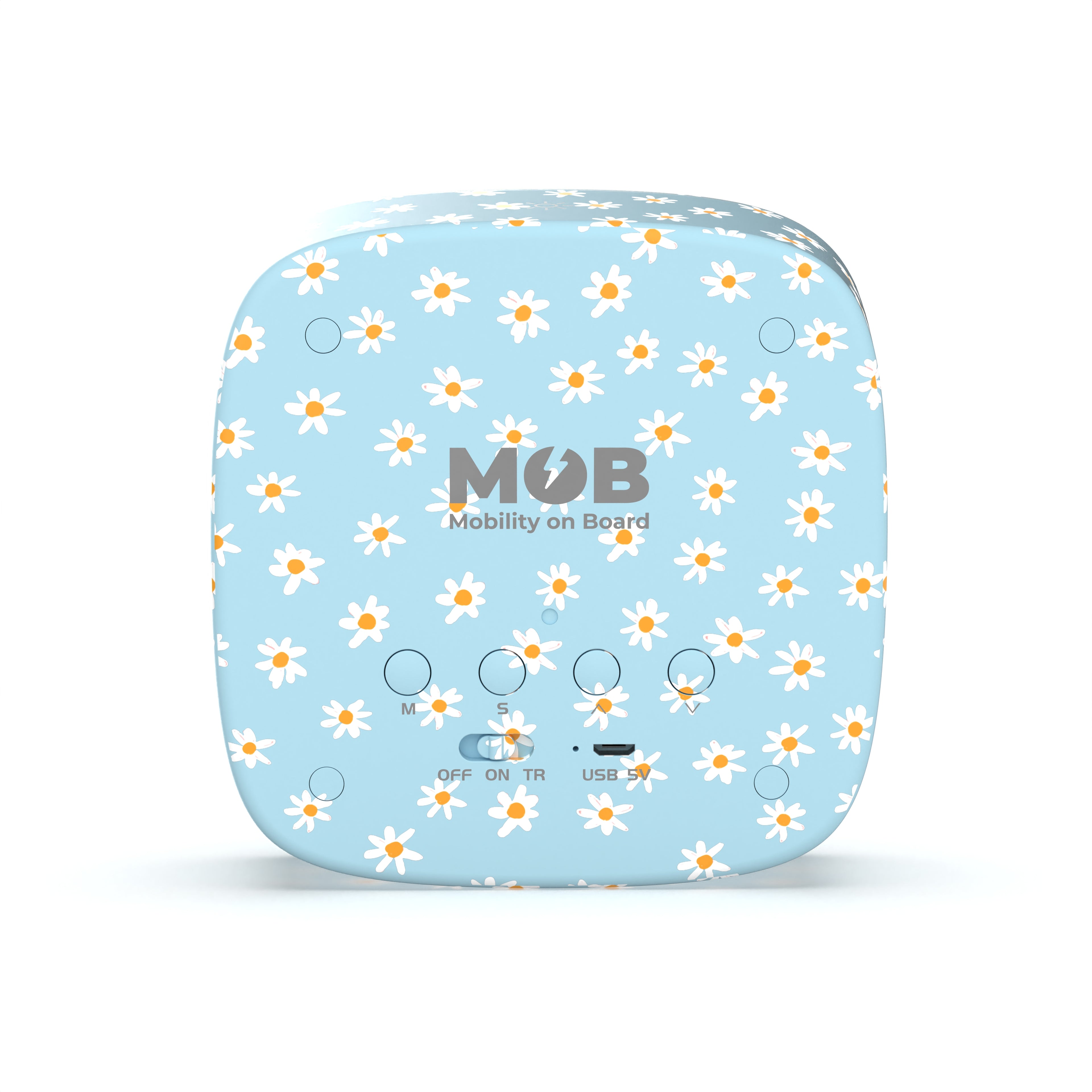 Budzik z lampką Billy MOB – niebieski kwiat