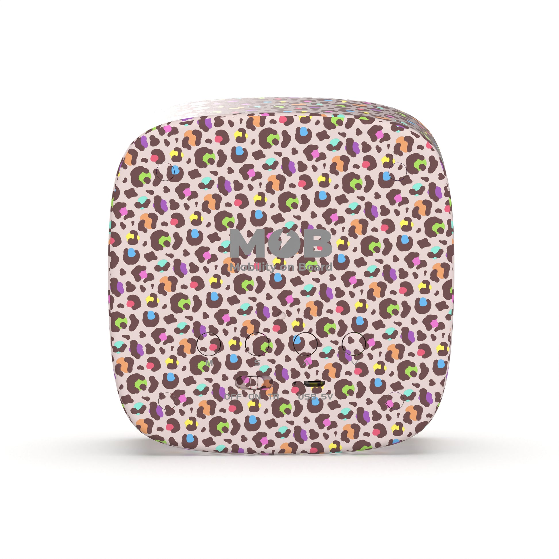 Budzik z lampką Billy MOB – tęczowy lampart