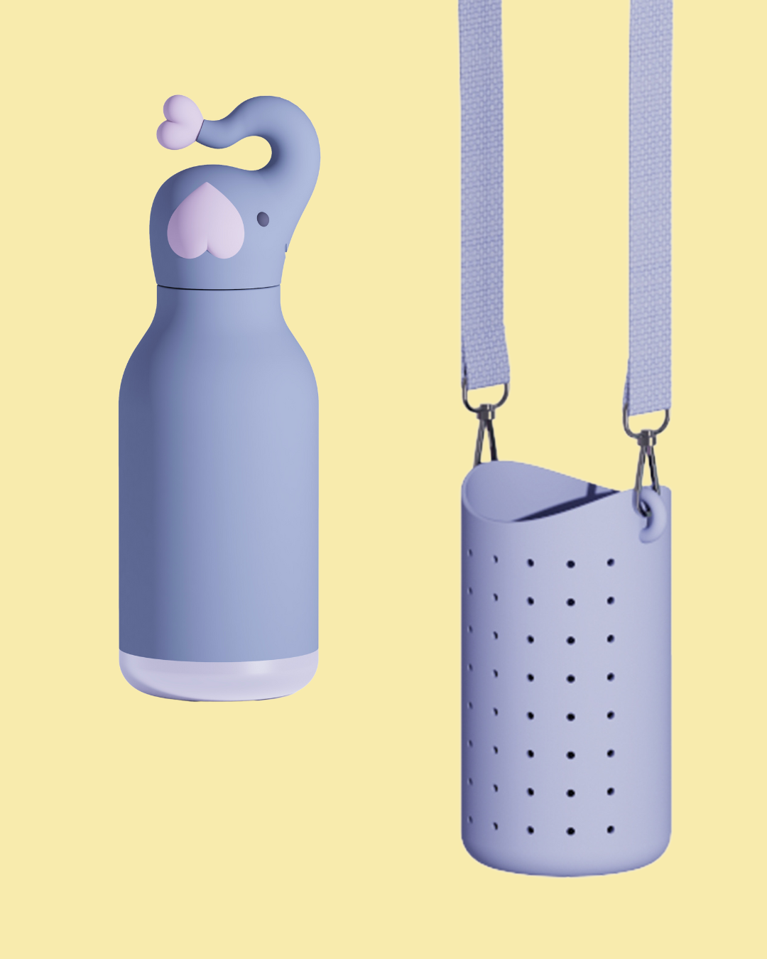 Etui na butelkę z paskiem Bestie Sling Asobu – fioletowe