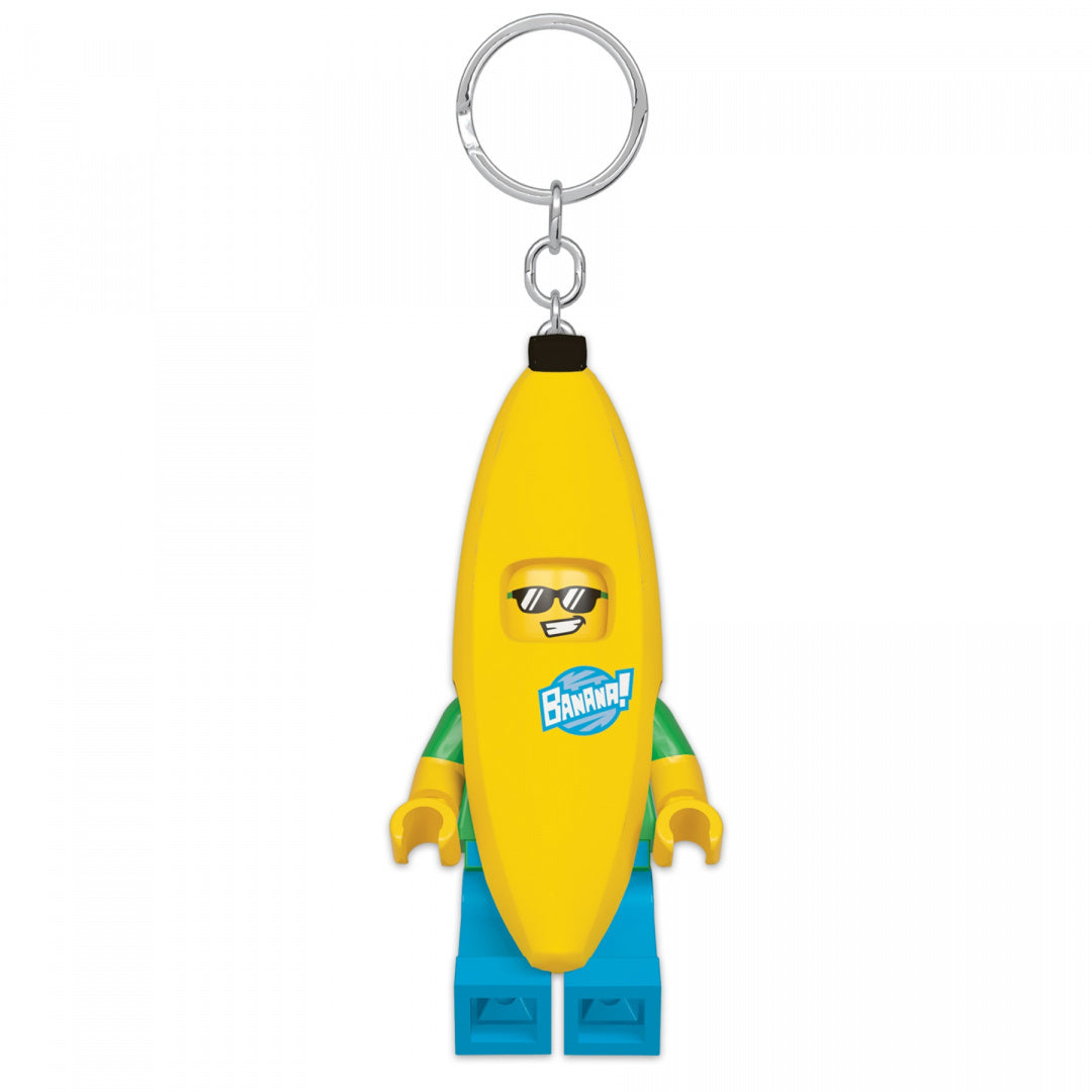 Brelok z latarką LEGO w kształcie postaci banana z okularkami przeciwsłonecznymi