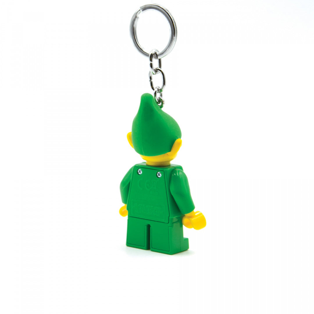 brelok z latarką LEGO Elf w kształcie zielonego elfa z metalowym kółkiem do kluczy