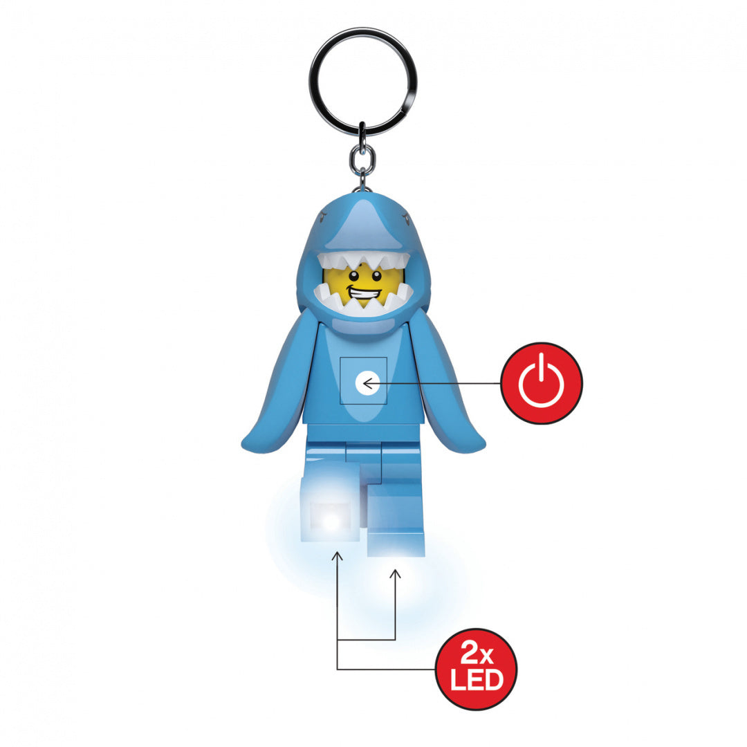 brelok LEGO z latarką w kształcie minifigurki rekina z dwoma diodami LED