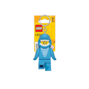 Brelok LEGO z latarką w kształcie figurki niebieskiego rekina z żółtą twarzą