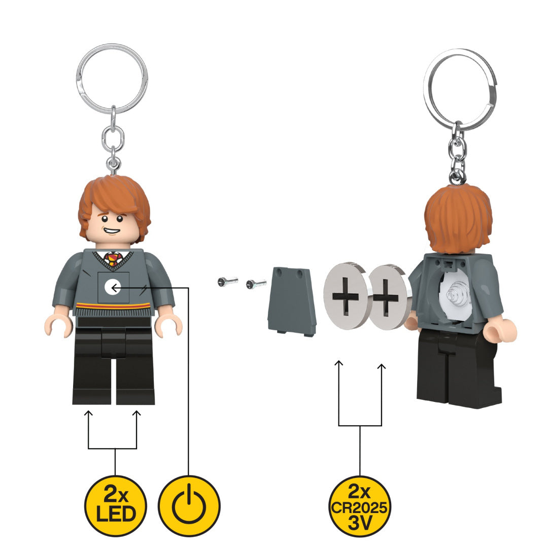 Brelok LEGO Harry Potter w kształcie minifigurki z diodami LED i wymiennymi bateriami