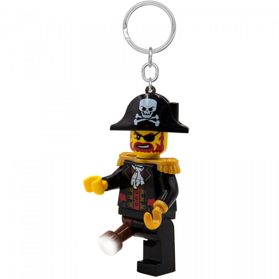 MOB brelok LEGO z latarką w kształcie pirata z czarnym kapeluszem i okiem na klucze
