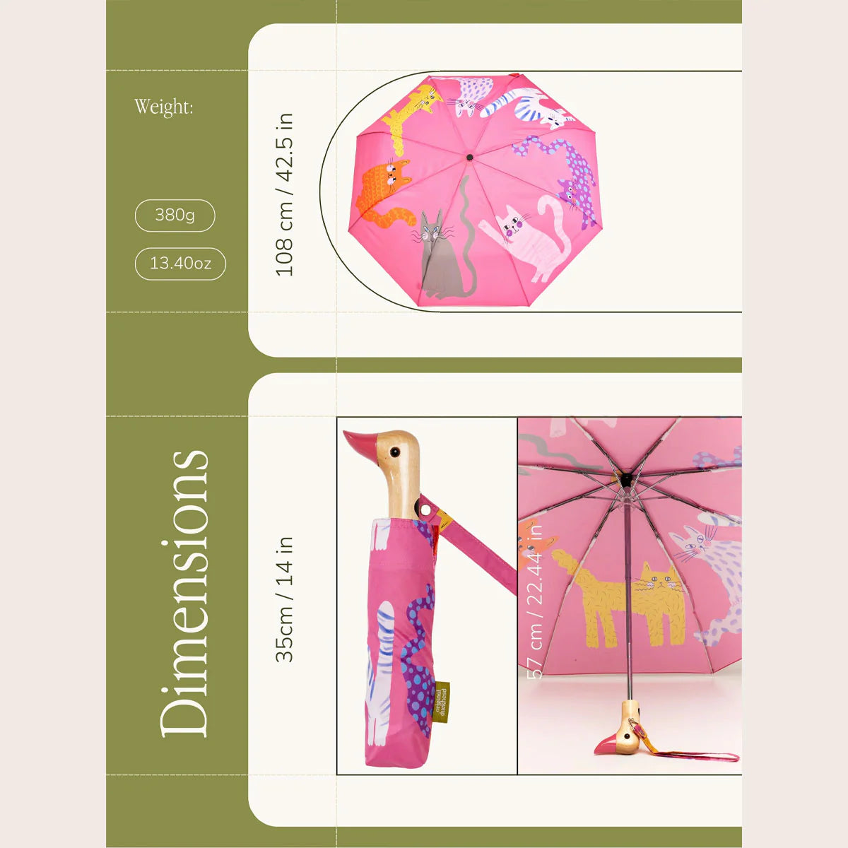 Parasolka kaczka Original Duckhead – Arty Cats Fuschia