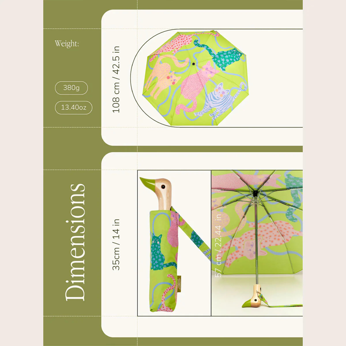 Parasolka kaczka Original Duckhead – Arty Cats Lime