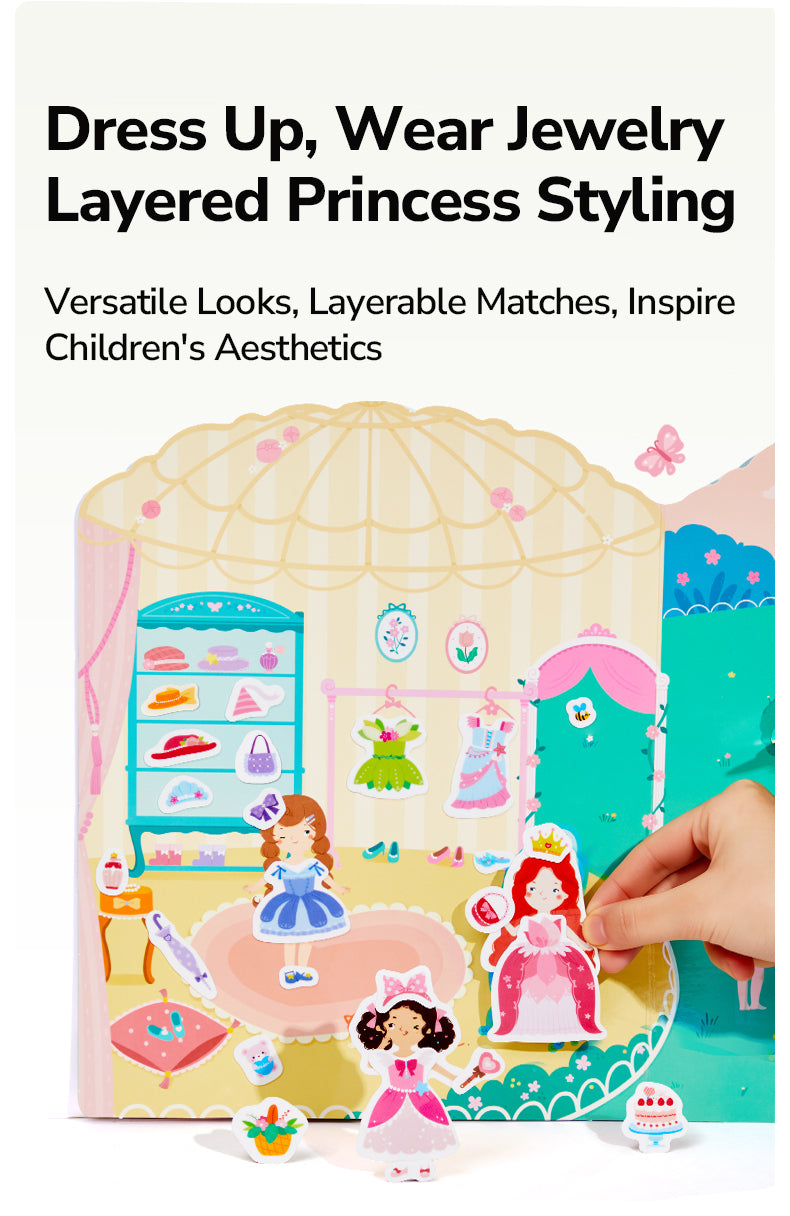 Żelowe naklejki wielorazowe mideer – Princess Dress-Up (61 szt.)