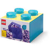 Pojemnik klocek LEGO® Brick 4 z pokrywką (Jasnoniebieski)
