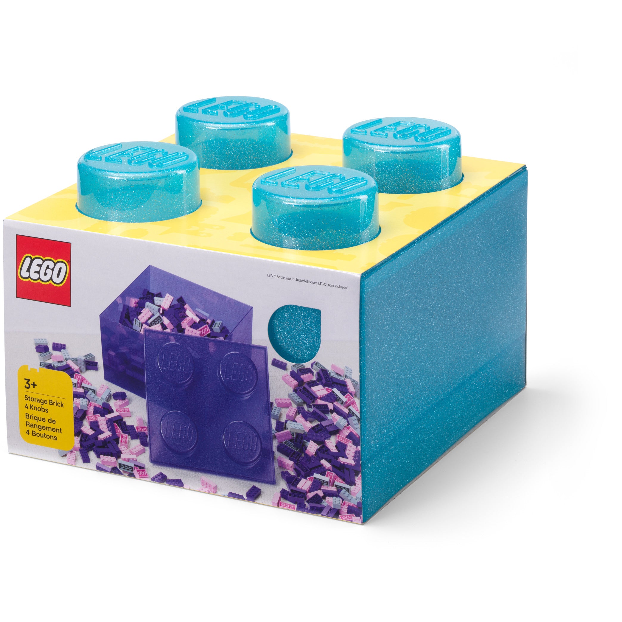 Pojemnik klocek LEGO® Brick 4 z pokrywką (Jasnoniebieski)